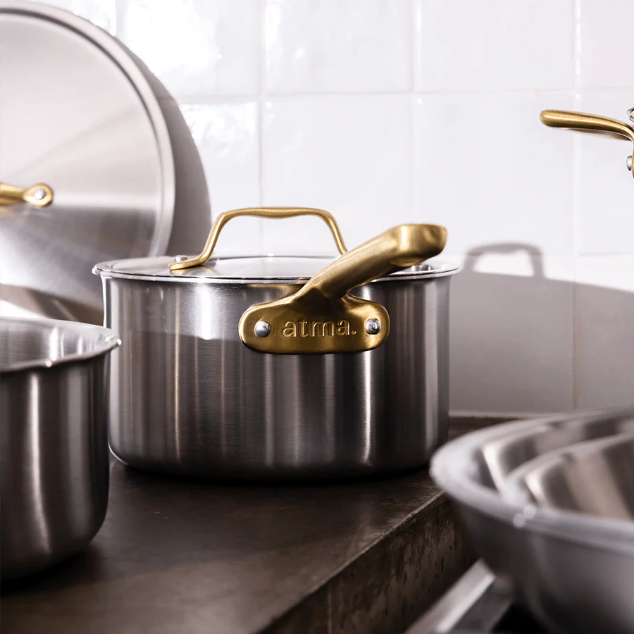 Le trio de casseroles parfaites en inox avec manches dorés (Édition limitée) - Image 5