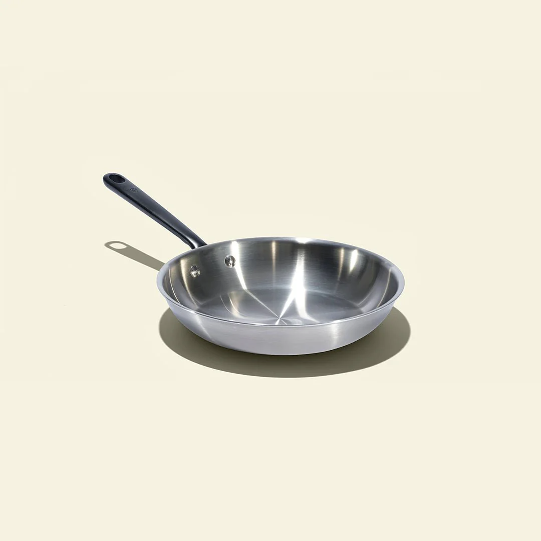 La bonne poêle en inox, manche noir - 28 cm