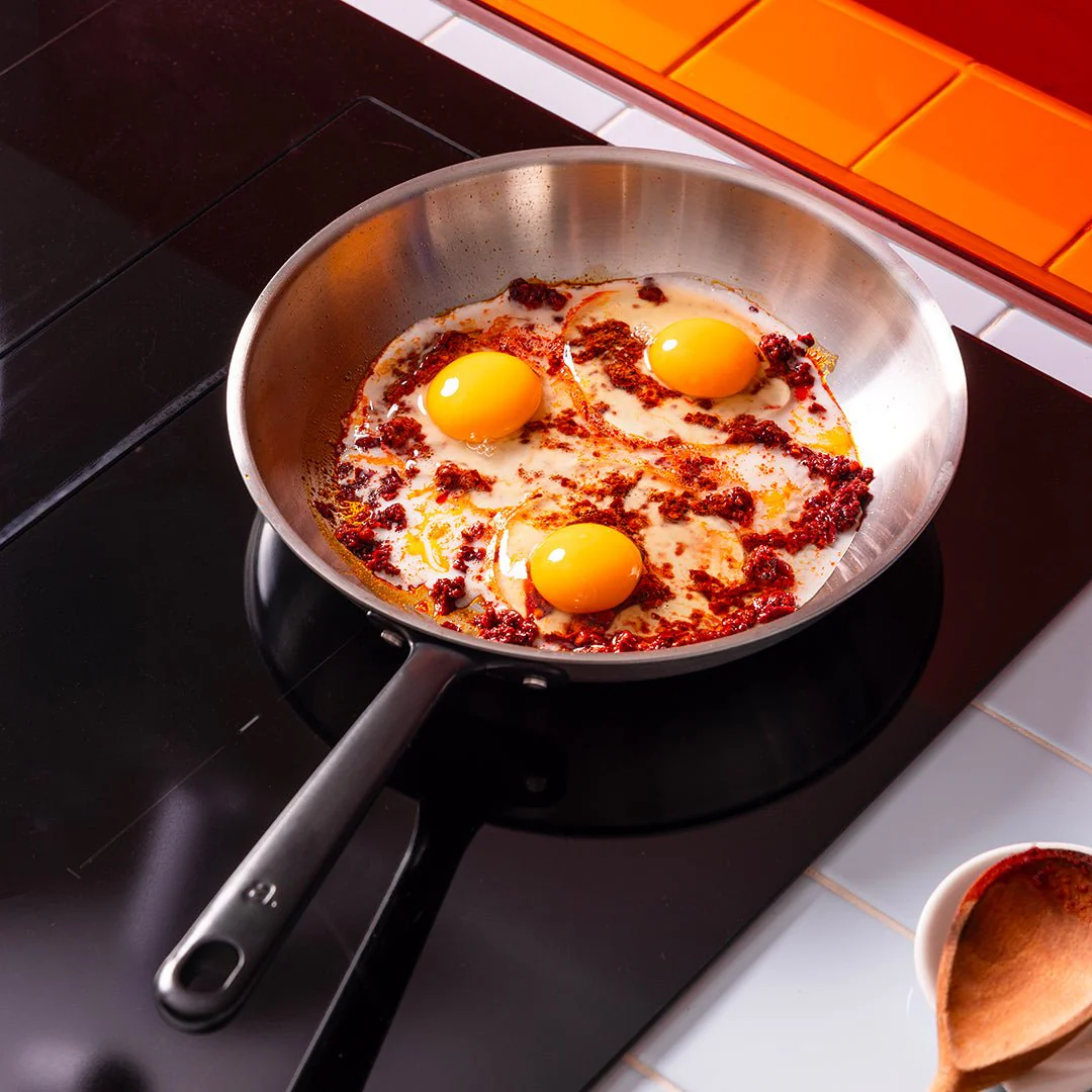 Batterie de cuisine en inox avec manches noirs, 7 pièces - Image 6