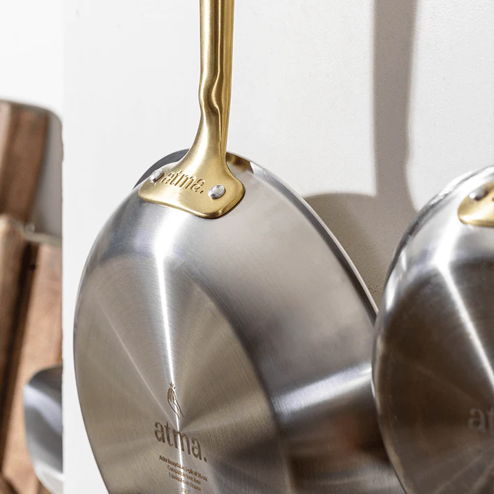 La bonne poêle en inox, manche doré - 32 cm - Image 5