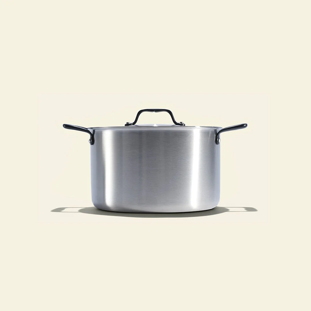 Le grand faitout en inox et son pasta pot, poignées noires - Image 3