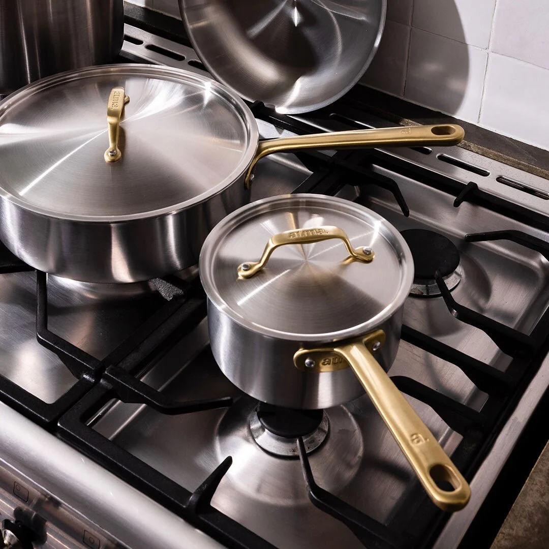 Le trio de casseroles parfaites en inox avec manches dorés (Édition limitée) - Image 3